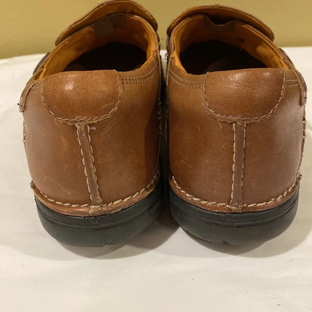 Clarks Structured Brown Leather Loafers Size 9N